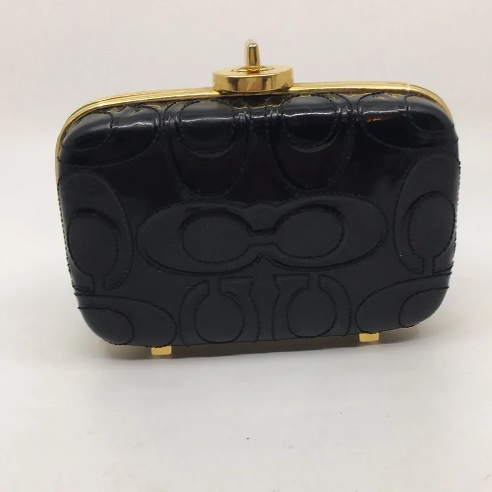 Coach Black Patent Leather Raised 